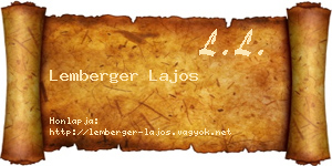 Lemberger Lajos névjegykártya
